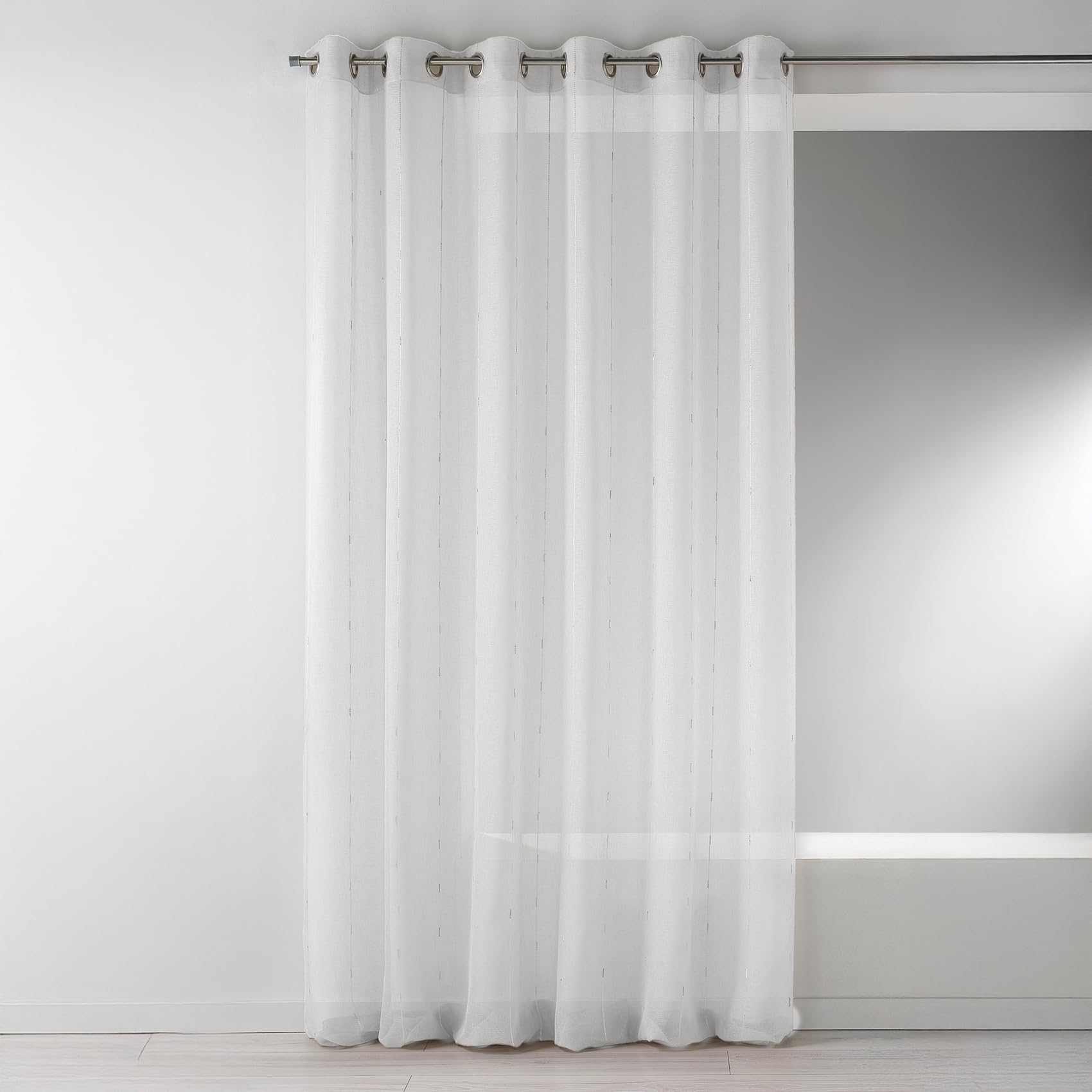 HomeMaison.com Large Width Woven Cheesecloth Net Curtains, White, 200 x 260 cm
