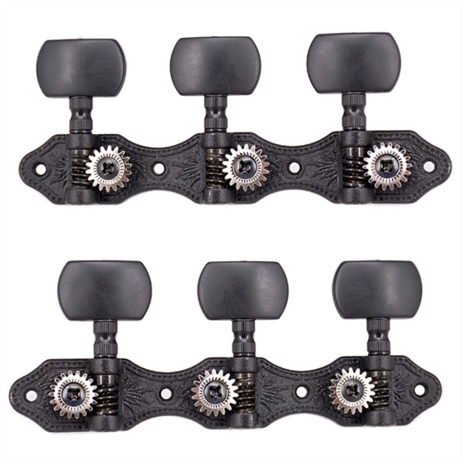 Cheville d'accord corde guitare 1 Paire De Cordes De Guitare Acoustique Vintage String Guitare Tuners Boutons Acacia 3R3L Noir