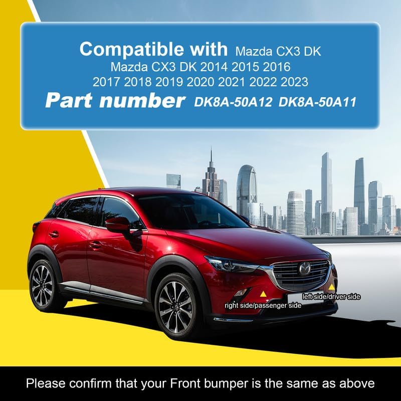 Car Front Bumper Tow Hook Cover Compatible with Mazda CX3 CX-3 DK 2014 2015 2016 2017 2018 2019 2020 2021 2022 2023 Trailer Cover Cap DK8A-50A12 Small Lid Towing Eye Cap Pearl White