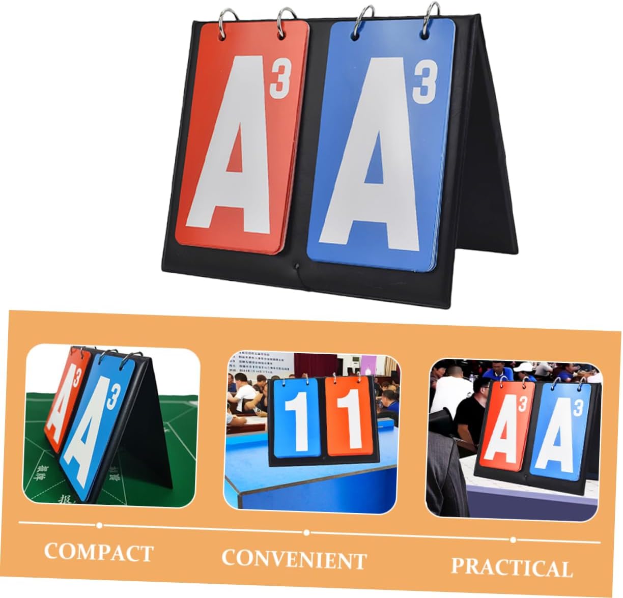 KICHOUSE Flip Scoreboard Basketball Scoring Board Portable Scoreboard for Sports Games Easy to Use Scorekeeper