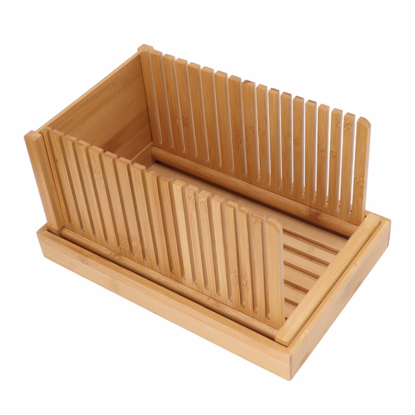 Rebanadora de Pan Plegable, Guía de Acero Inoxidable para Cortar Pan Casero, con Placa Inferior para Migas, Herramienta de Repostería para Cocina