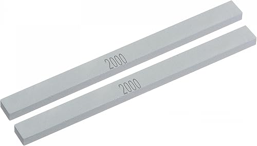 uxcell Piedras de afilar de grano 2000, cuchillo de carburo de silicona verde, piedra de afilar, 2 piezas