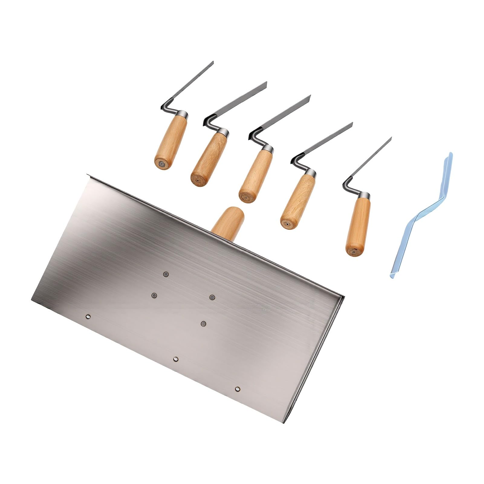 ASHATA Set de 5 Truelles à Jointoyer avec Manche en Bois, pour