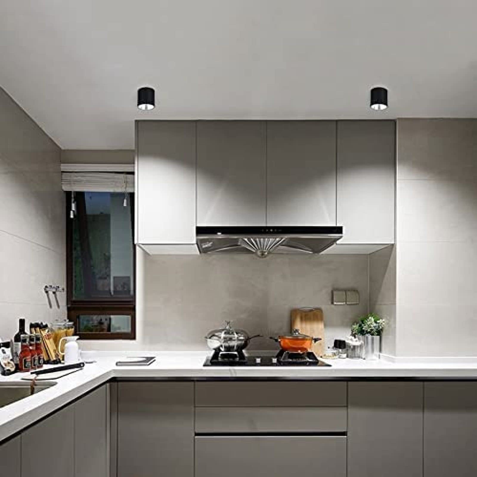 Foco de techo IP65 Foco empotrable LED montado en superficie Iluminación puntual, Focos empotrables de techo para baño impermeables, Focos direccionales de 2 piezas para pasillo de balcón d