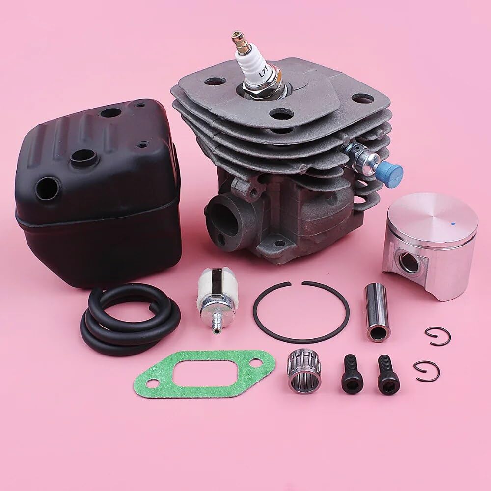 Kit de pistón de cilindro de 47 mm, for Husqvarna 357 359, silenciador de escape, junta de perno, línea de filtro de combustible, pieza de repuesto de motosierra Conjunto de pistón de motosierr