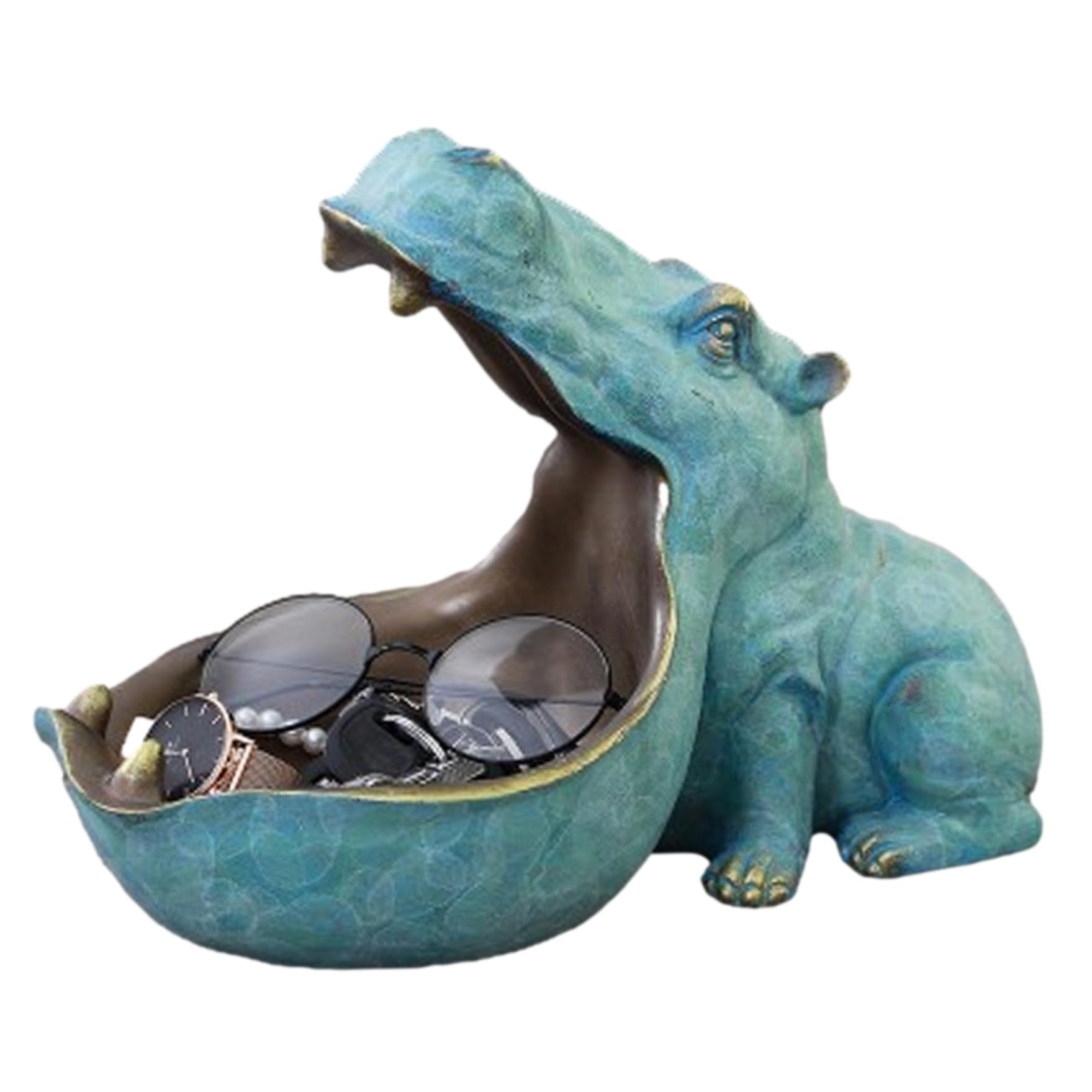 Porte-clés hippopotame résine pour ne plus perdre vos pièces et petites monnaies