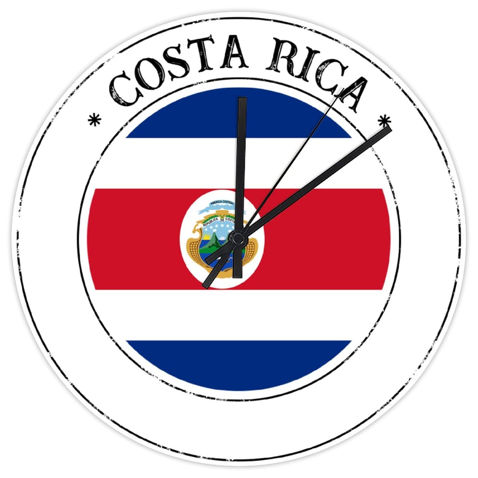 Horloge murale du Costa Rica à piles 30cm pour chambre et salle de bain