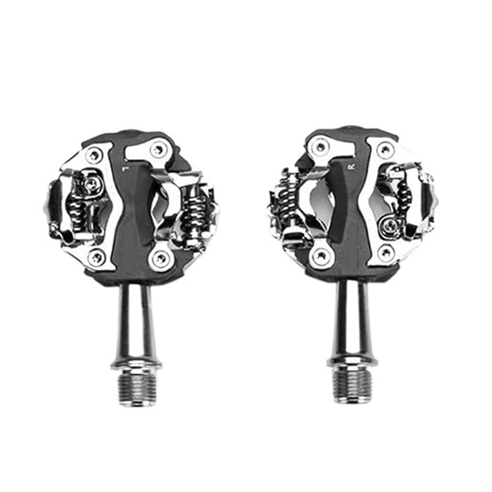 Compatible con Pedales MTB automáticos ZERAY SPD | Cuerpo de aleación, eje de Cr-Mo, tensión ajustable, incluye tacos, de doble cara