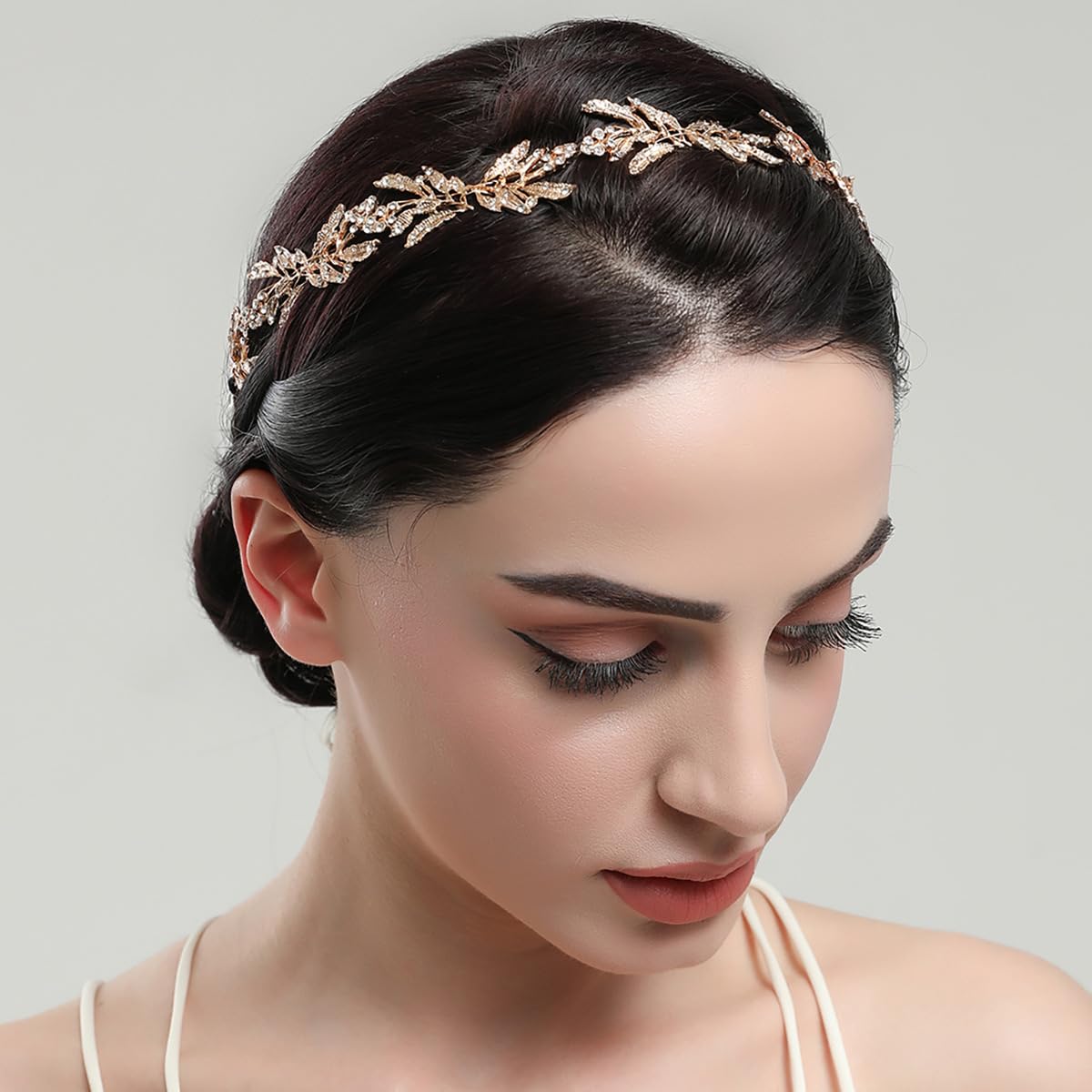 Sponsored Ad – AMZSTRU Leaf Headpieces Gold Bride Flower Girl Bridal Headband Leaf Wedding Headpieces for Wedding Hair Band Brides Rhinestone Wedding Headband Silver Flower Girl Bridesmaid Hair(Gold)