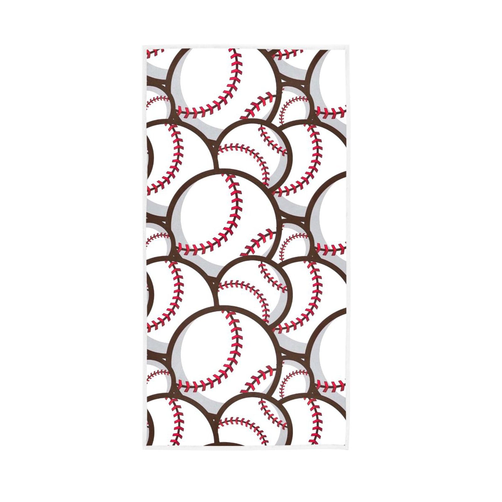LSRCPD Baseball Bathroom Handtowel, 15 x 30 Inches Decorative Towel Sets for Bathroom Spa Towel, Quick Drying Hand Towels