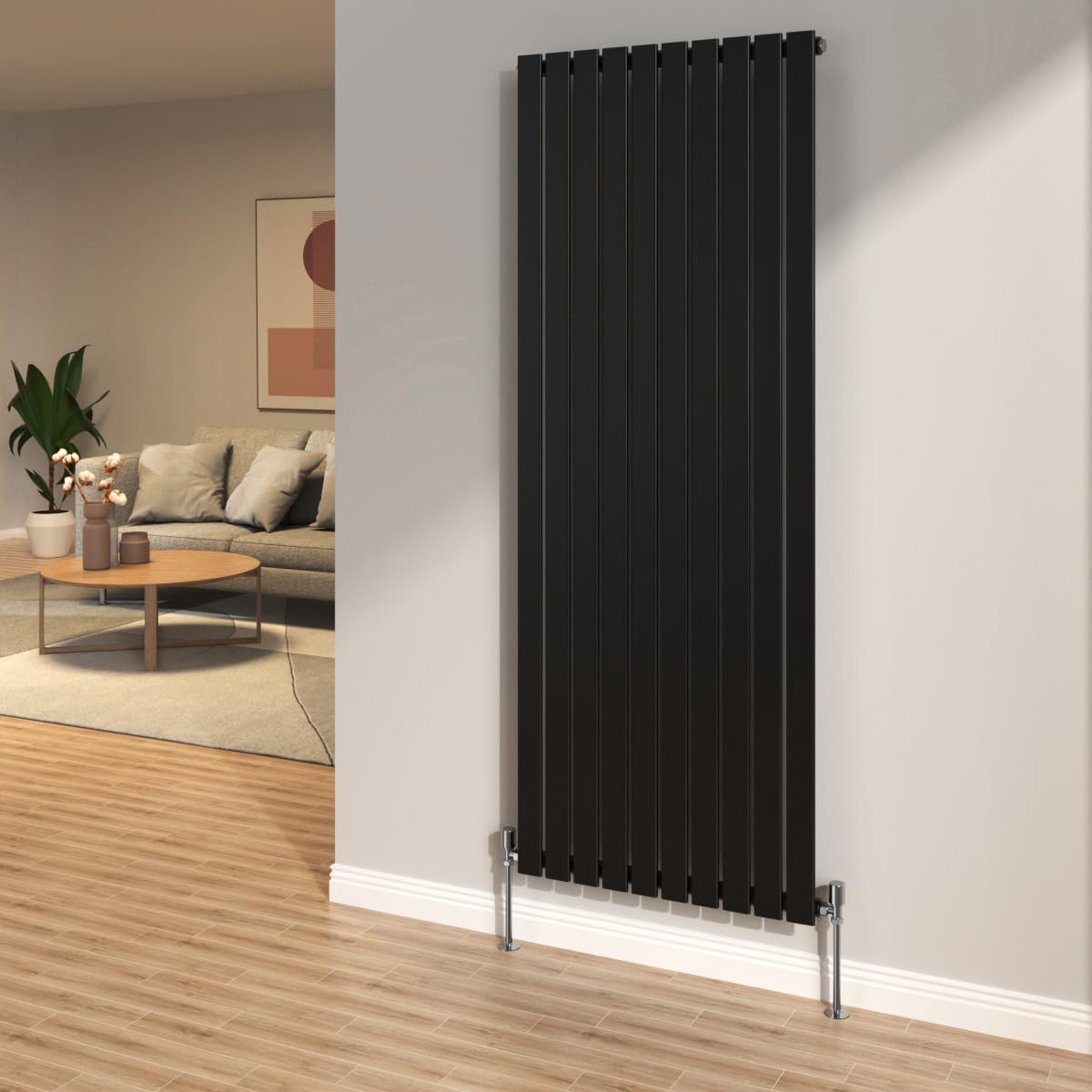 Nrg Black 1800X680mm Radiator Vertical Single Flat Panel Central Heating