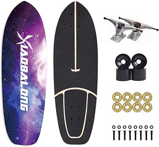 GUANGE Cruiser Skateboard for beginners 76 × 24CM Carving Pumping Surfskate 7 Layer Canadian Maple Surf Skate with ABEC-11 Bearings and 78A PU wheels surf skate for boys, girls, teenagers, street