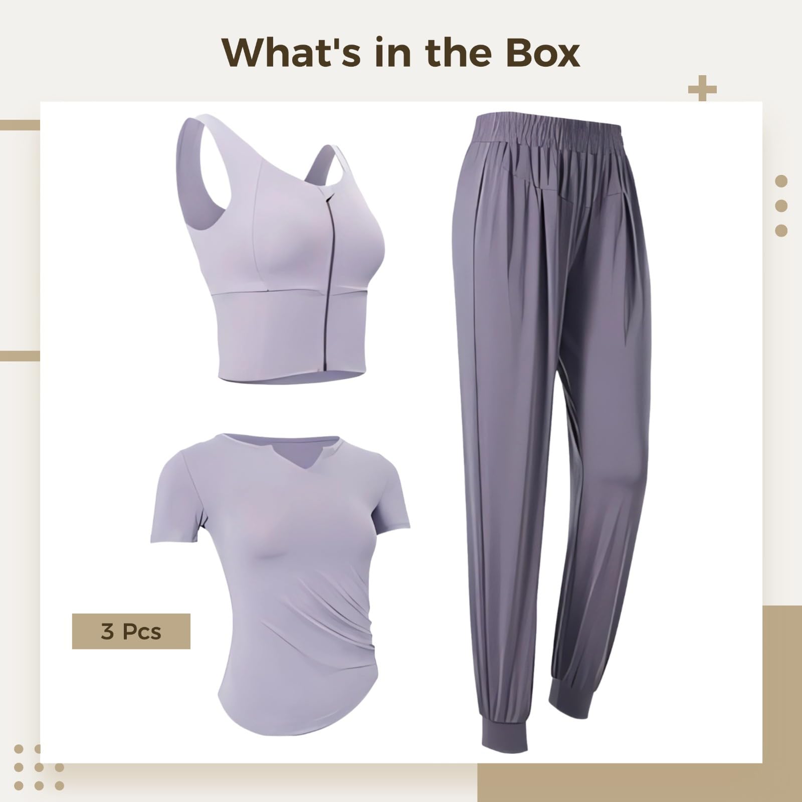 Set da allenamento da donna XXL, include canottiera, maglietta con orlo a nodo e pantaloni a vita alta per 135-150, abbigliamento sportivo ad asciugatura rapida,