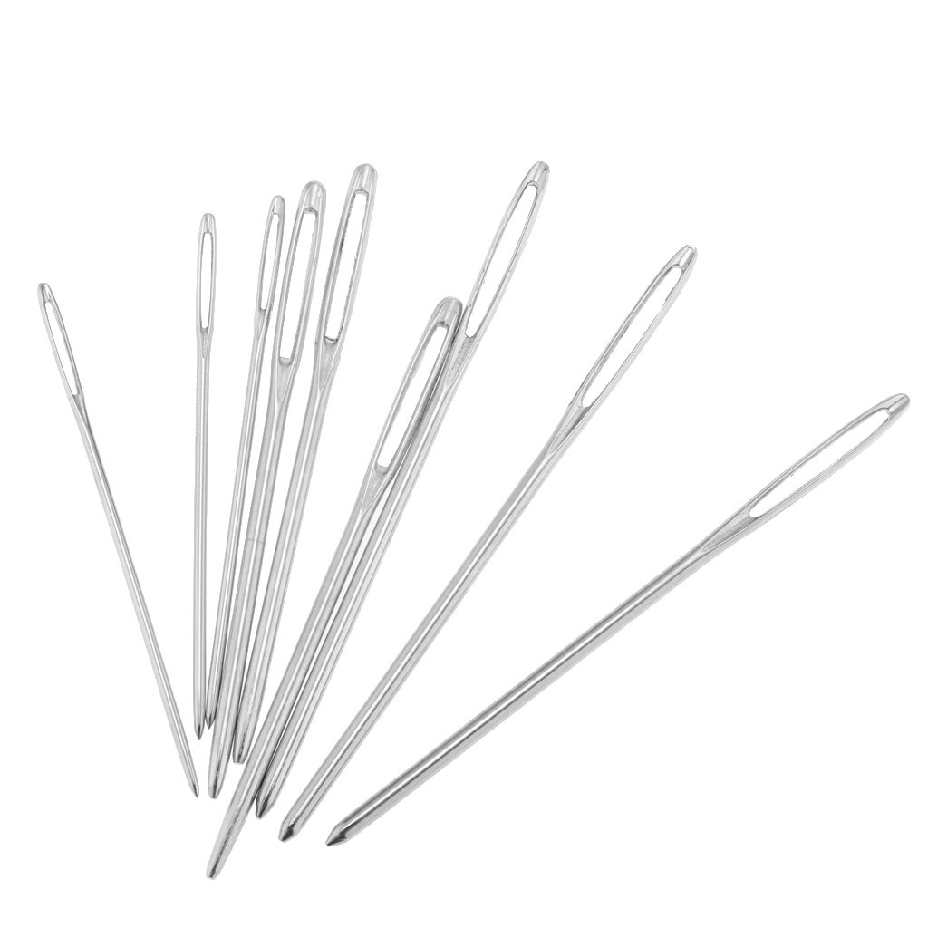 9 Pieces Large-Eye Blunt Stitching Needles Hand Sewing Knitting Needle with Case