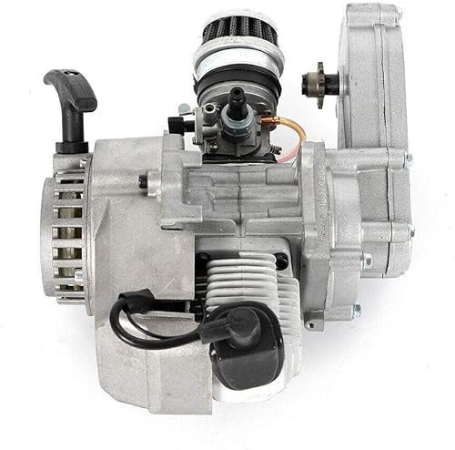49CC - Mini motor de motocicleta de 2 tiempos, kit completo de arranque para motocicleta de bolsillo, mini ATV con carbohidratos y filtro de aire,
