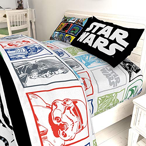 Image of Jay Franco Kids Sheet Set with Fitted, Flat Sheets & Pillow Cover - Ultra-Soft Bedding with Pillowcase for Room Decor, Multi - Star Wars, 4 Piece Full