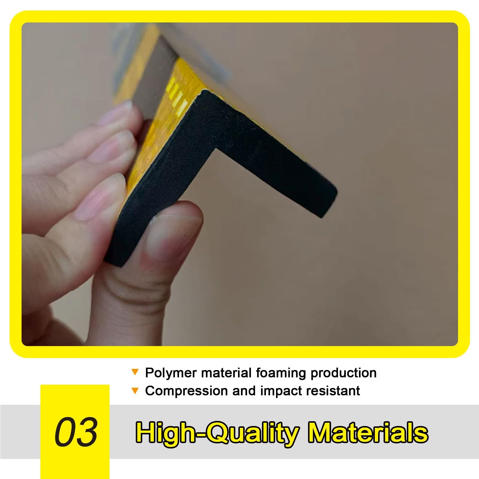 Protection d'angle murale en forme de L - Protection d'angle autocollante en mousse polyuréthane pour escalier et colonne - Design réfléchissant - Longueur 1 m