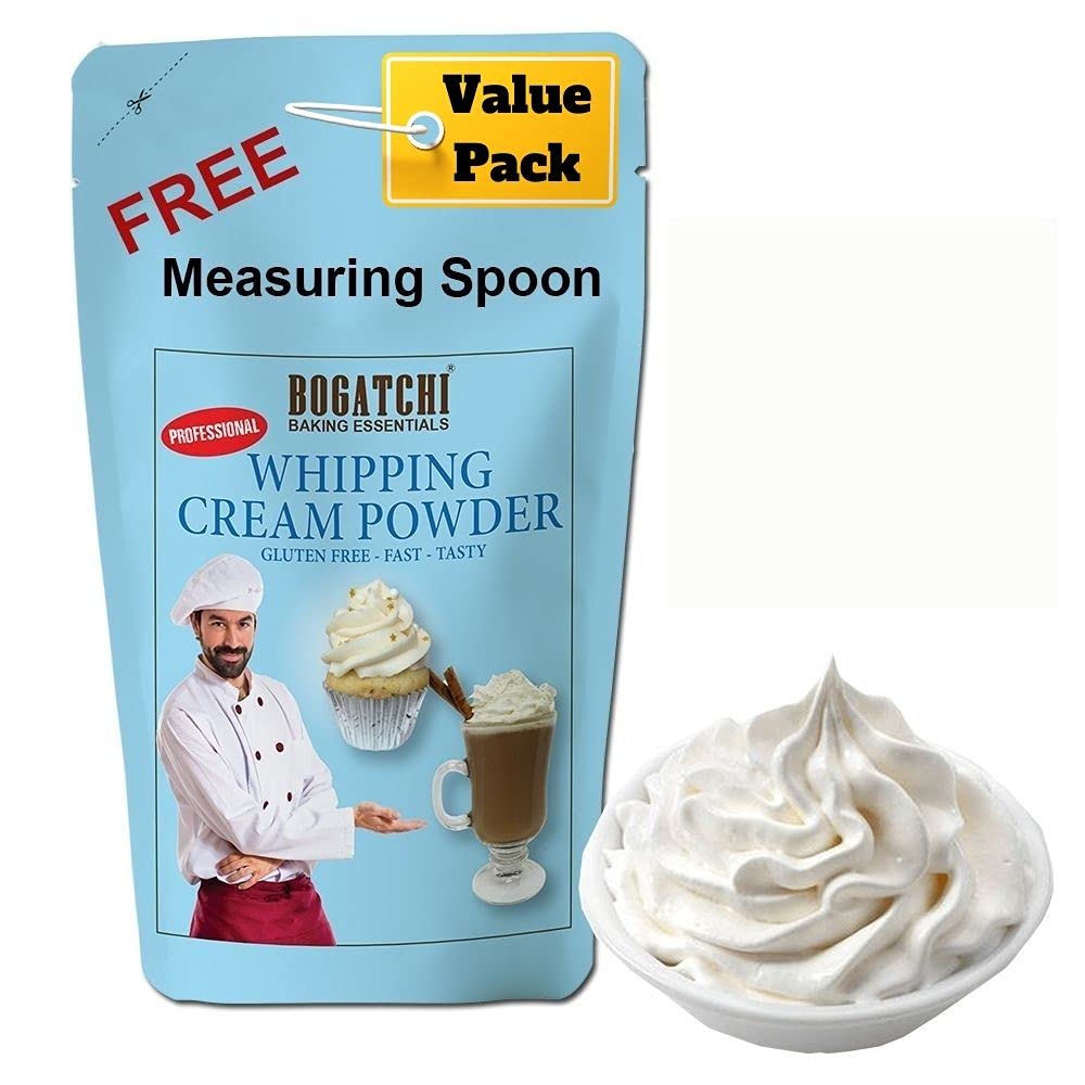 BOGATCHI Whipping Cream Powder, Gluten Free | Tasty | Non GMO , Dark Chocolate Drinking Powder, 180g , Free Measuring Spoon-image-30