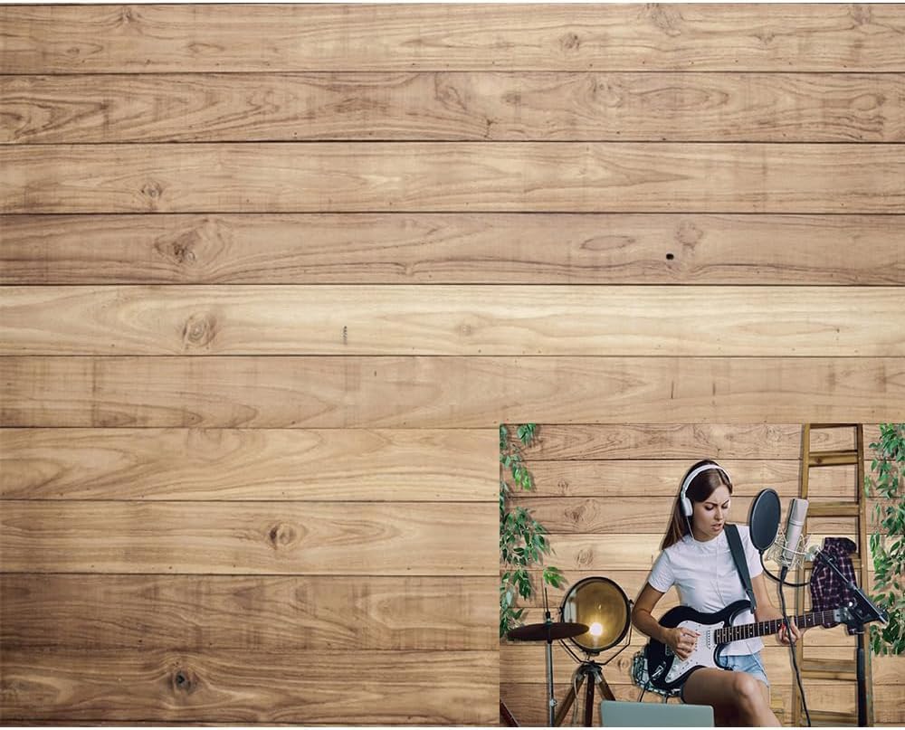 Extra Large Wood Backdrop 10x10ft– Vinyl Wooden Panel Photography Background, Wooden Backdrop Wall for Birthday, Baby Shower, Wedding, Party, Portrait