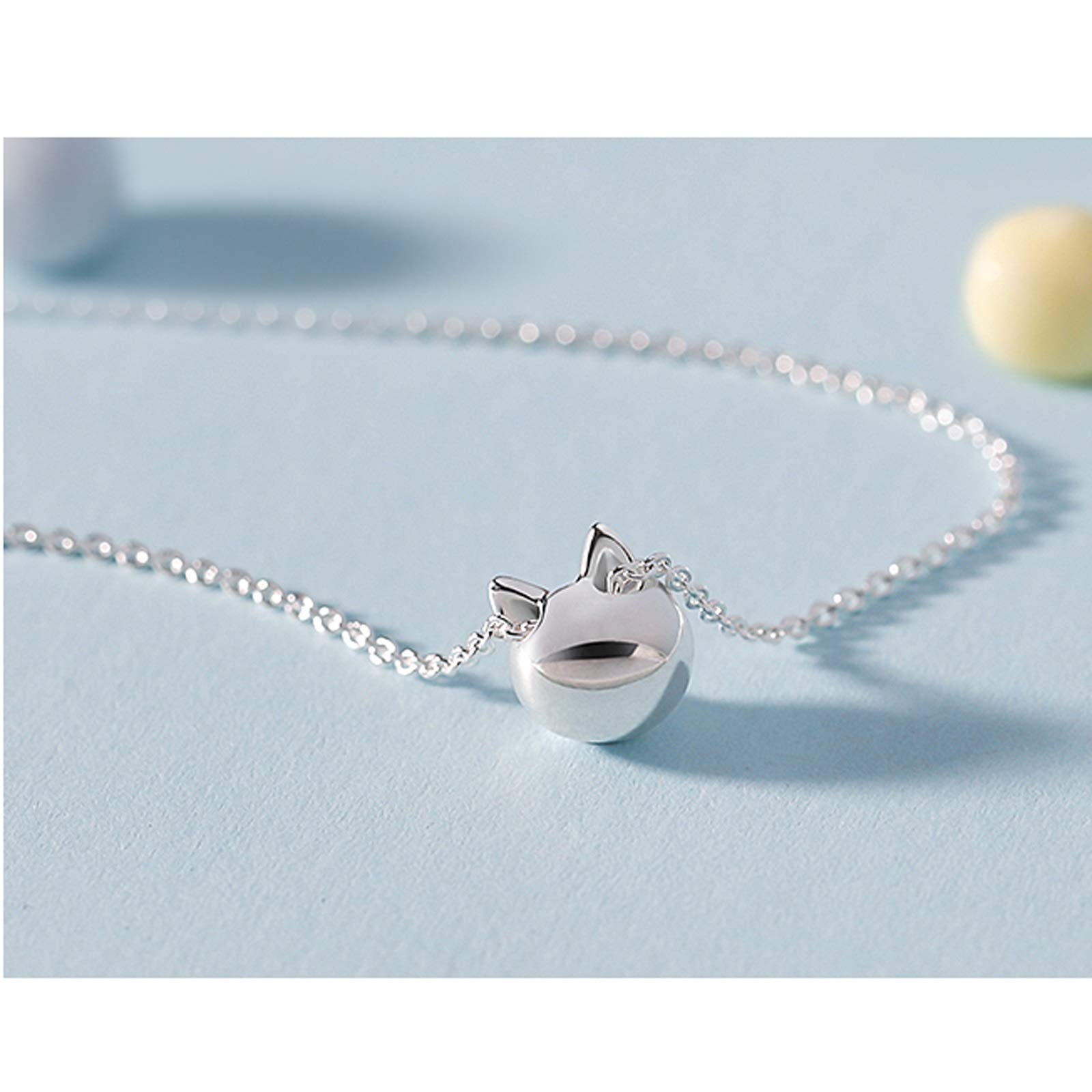 Collane Collana Gatto Catena clavicola Femminile Ciondolo Creativo Gatto in Argento Sterling 925 Collana Regalo Studentessa Semplice Coreana per Le Donne