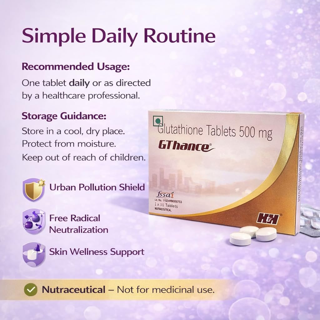 GThance Glutathione Tablets 500 mg | Nutraceutical Antioxidant Supplement | Supports Cellular & Skin Wellness | 10 Tablets : Amazon.in: Health & Personal Care GThance Glutathione Tablets 500 mg | Nutraceutical Antioxidant Supplement | Supports Cellular & Skin Wellness | 10 Tablets : Amazon.in: Health & Personal Care