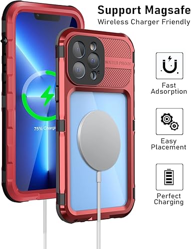Miniatura 6 de WIFORT Funda impermeable para iPhone 13 Pro Max de metal resistente protector de pantalla integrado IP68 resistente al agua cuerpo completo grado