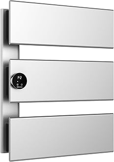 K&KALONZO Electric Towel Warmer, 18.35" W x 22.8" H Wall-Mounted Towel Heater with Built-in Timer, Waterproof Aluminum Towel Warmer for Bathroom, Support Plug-in and Hardwired, Silver, K3-L-S