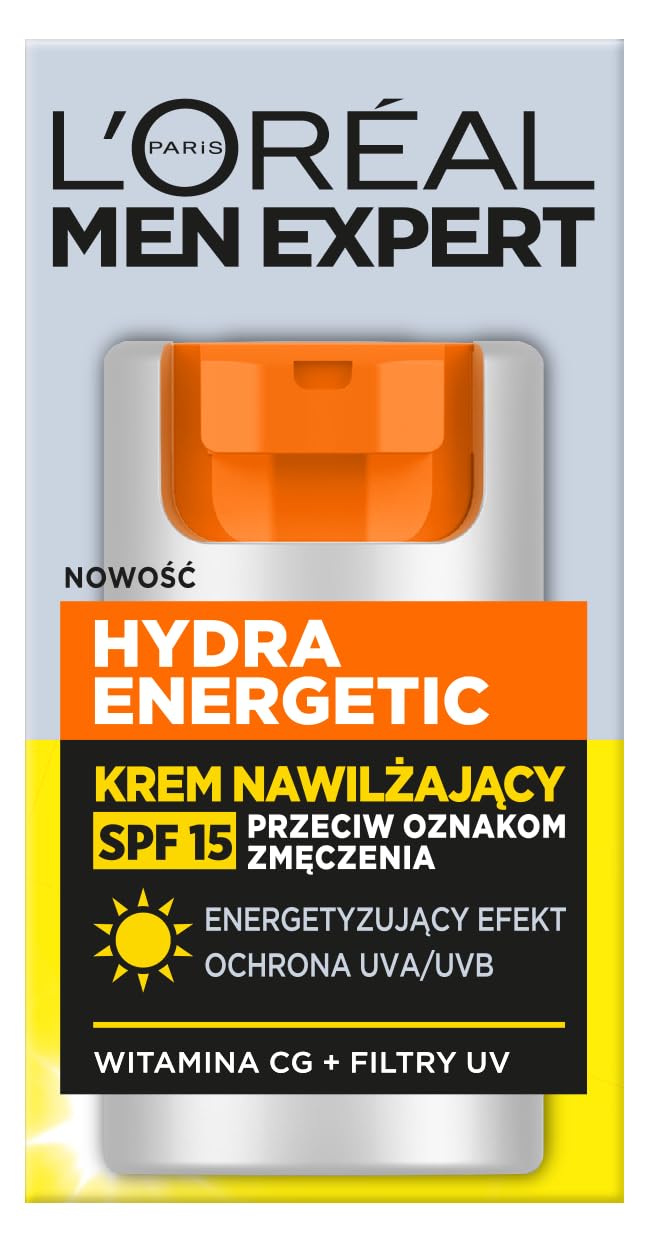 L'Oréal Paris Men Expert Hydra Energetic Krem Nawilżający z SPF15 Przeciw Oznakom Zmęczenia, 50 ml