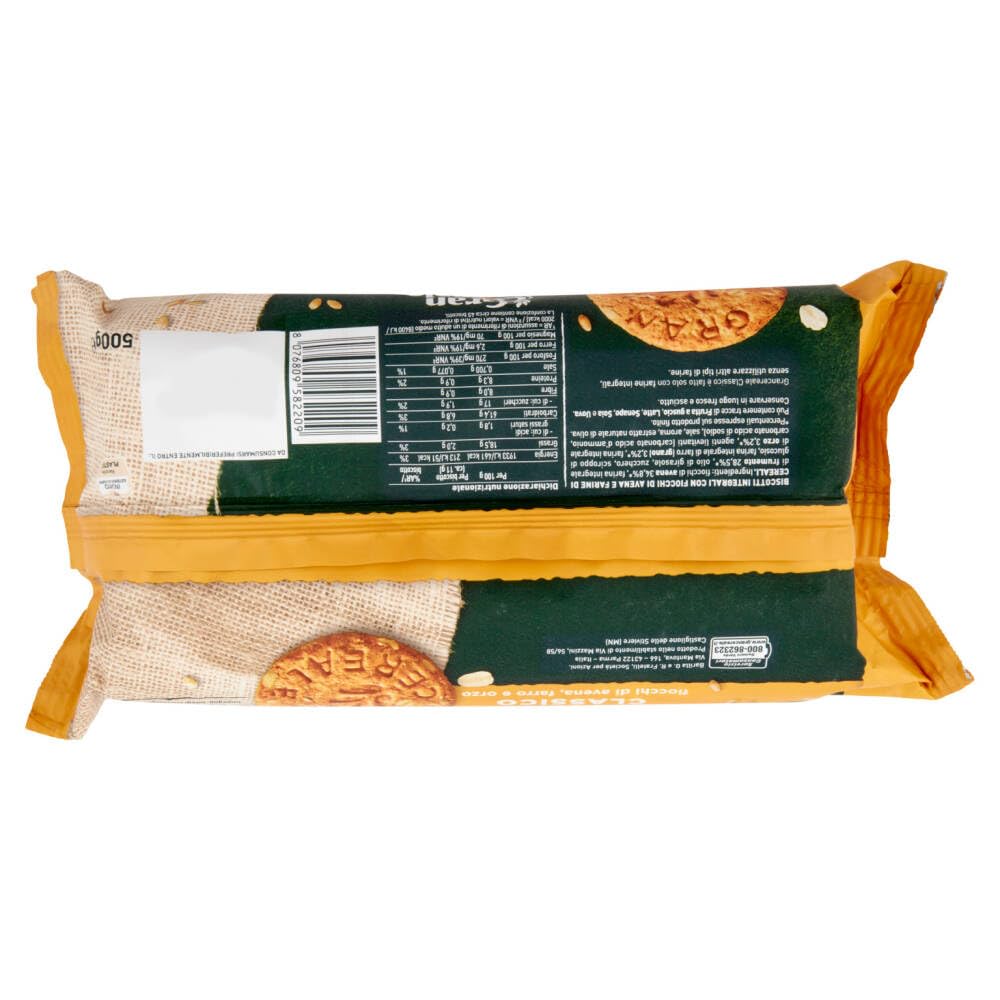 Italian Gourmet – Gran Cereale Classico Biscuits aux céréales complètes, Avoine Farro & Orge, 6 x 500 g, Riches en fibres, Sans huile de palme, Snack petit-déjeuner + Italian Gourmet Polpa