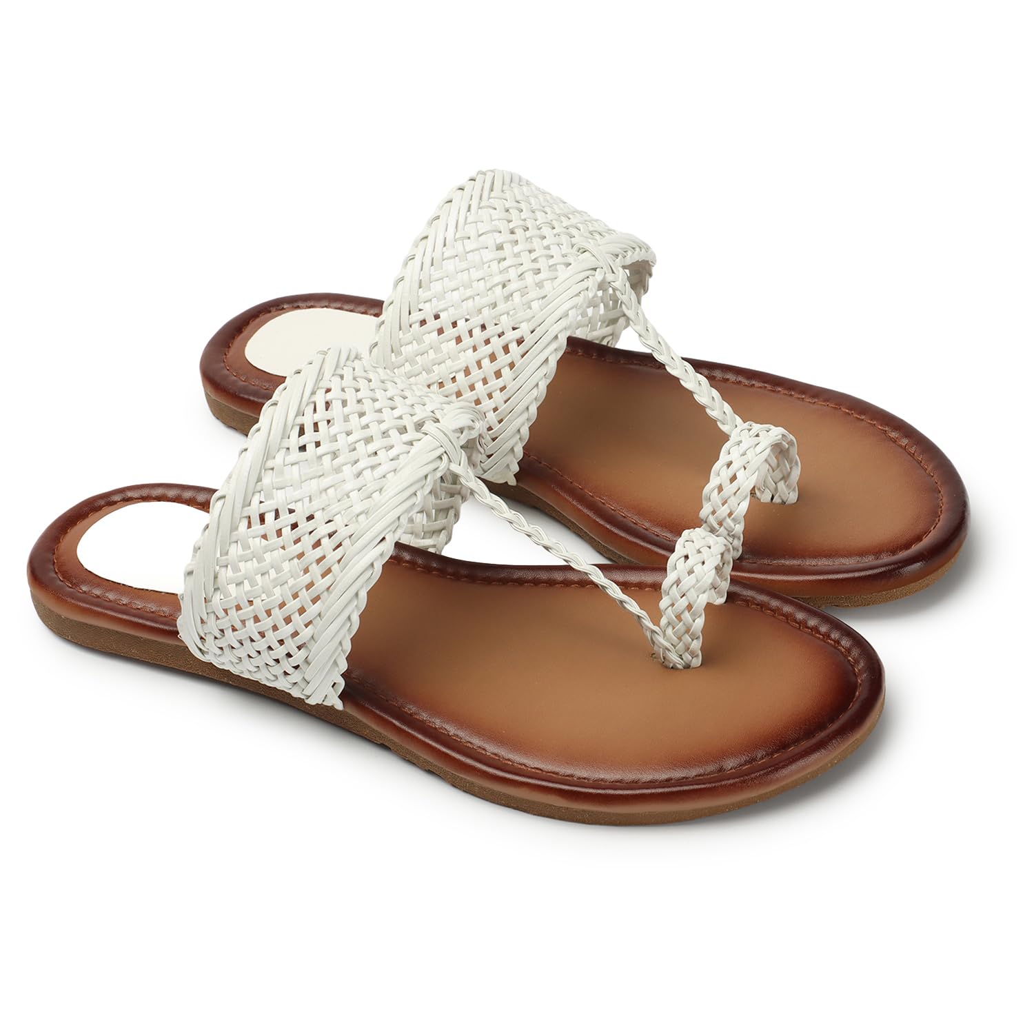 Naitik Womens Casual stylish Slip On Slipper Ethnic Flat Fashion Sandals Summer Beach Chappal for Girls (White) (B0CM6KTDW8) Amazon Price History, Amazon Price Tracker