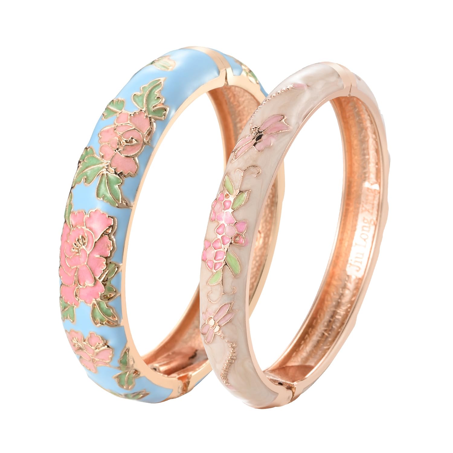 UJOY Cloisonne Bangles Gorgeous National Floral Panda Set Enameled Plated Handcrafted Bracelets Jewelry Gifts 55C43
