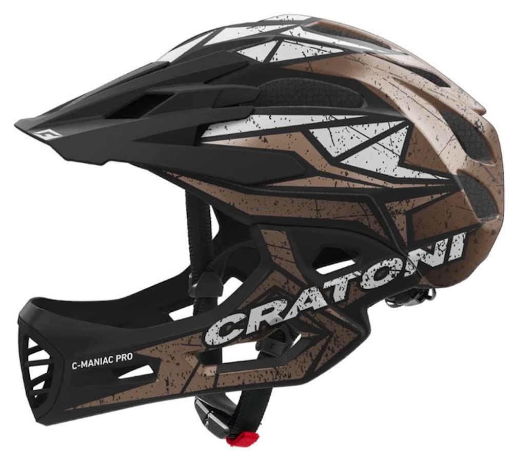 C-Maniac Pro Downhill Full Face Bike Helmet (L/XL 58-64mm, Black/Gold/White) Sports & Outdoors