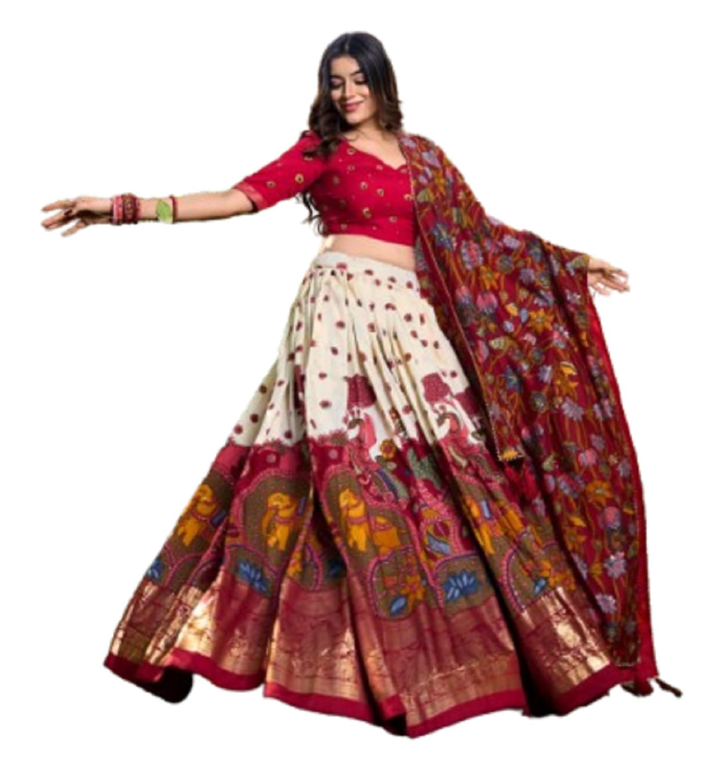 royalstyle Lehenga Choli For Women's And girls Embroidery Work Silk Lehenga Choli For Special traditional White Colour-picture-12