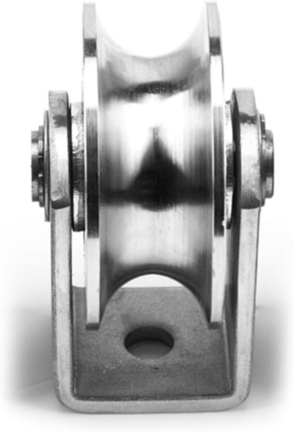 Bloc de poulies, poulie pivotante, poulie de roue à rainure de type U, rouleau de poulie à forte charge, diamètre de roue de 48 mm, bloc robuste en acier inoxydable 304