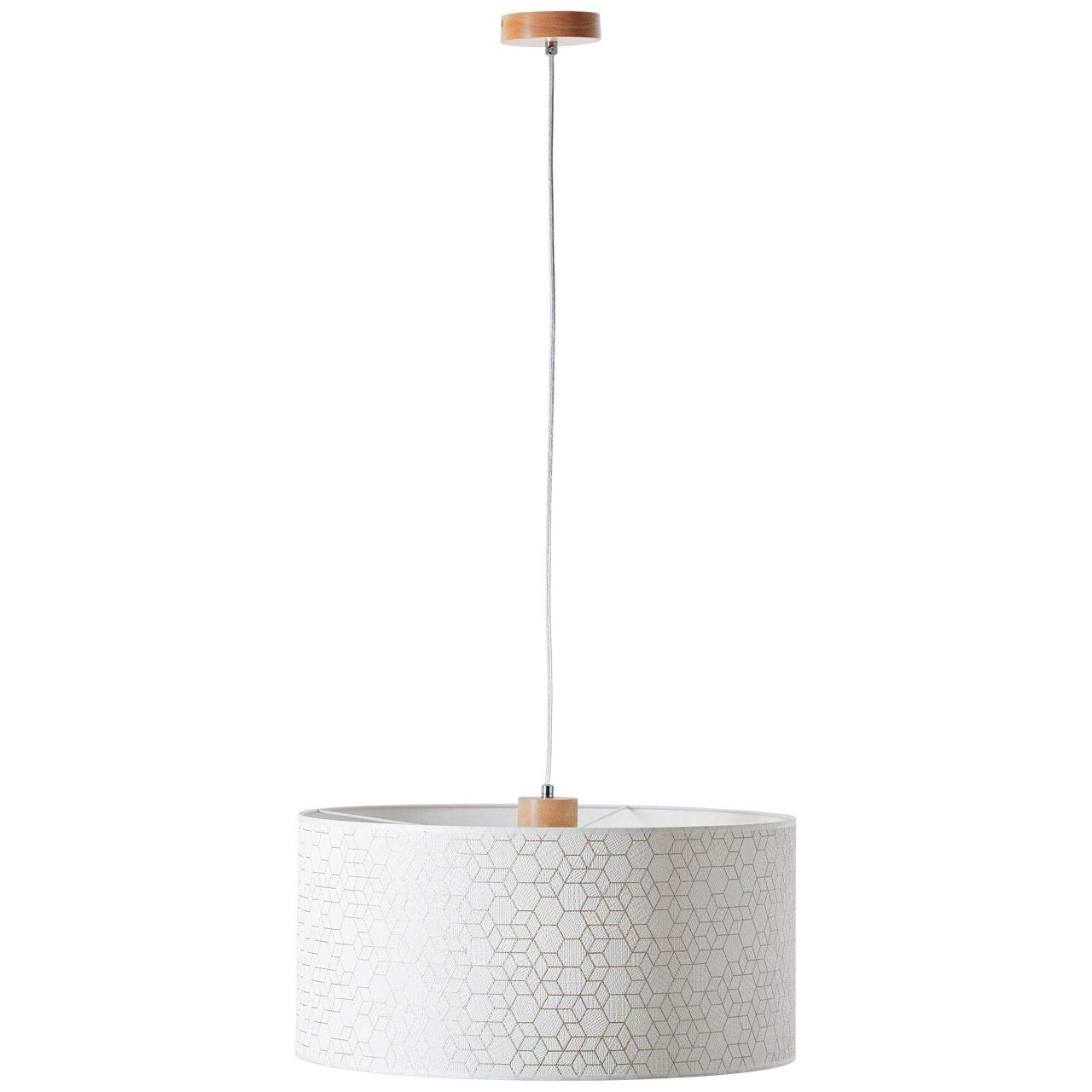 BRILLIANT Galance Lámpara colgante Lámpara de madera con 1 llama/iluminación interior blanca, lámparas colgantes | 1x A60, E27, 40W, apto para lámparas normales (no incluidas) | A ++ | Pantalla
