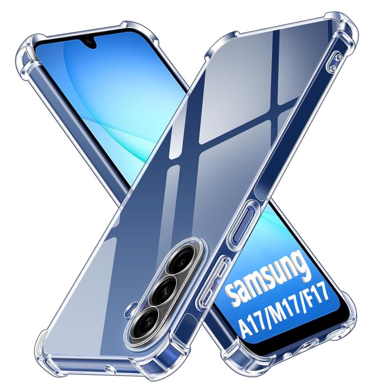 Image of Lustree Back Cover Transparent Case Compatible with Samsung Galaxy A17 | Clear + TPU Case with 4 Corner Air Cushion Protection & Camera Protection | Slim& Stylus Cover