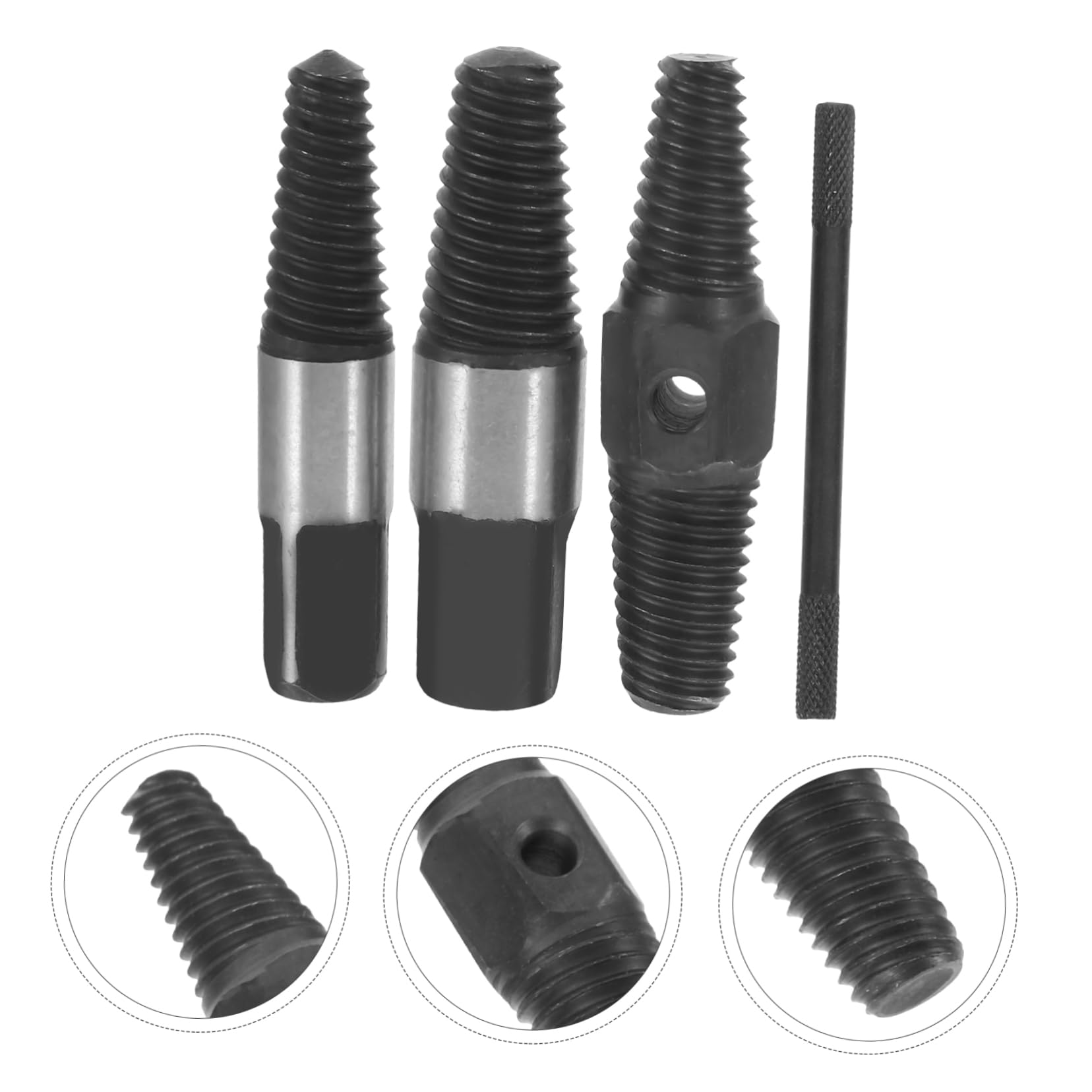 HOLIDYOYO 1 Set Screw Extractor Extractor Faucet Broken Bolt Remover Screw Remover Broken Screw Repairer Damaged Screw Remover Black Carbon Steel