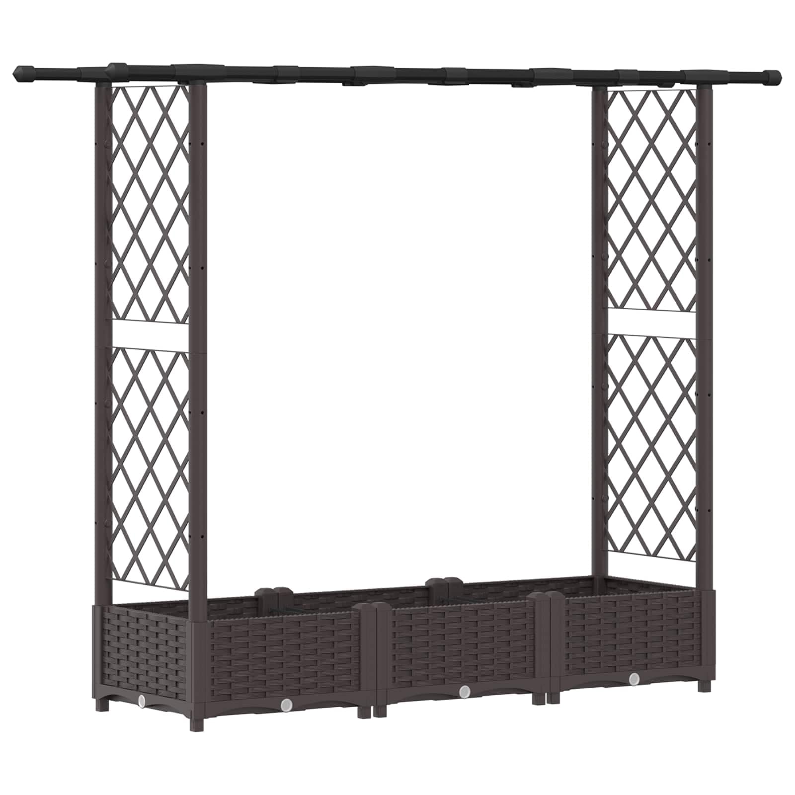 Hochbeet mit Rankgitter und Dach PP Pflanzkübel 164x40x121cm | Vertikales Gartenregal aus robustem Polypropylen für Terrasse und Balkon zur Aufzucht von Kletterpflanzen.