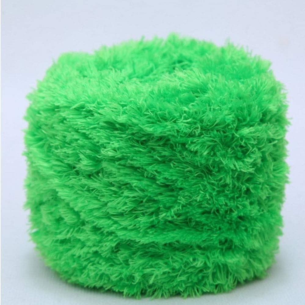 200g DIY Tejer Hilo de Felpa Hilo de Pestañas Peludas Bufanda de Suéter de Ganchillo Hilo de Piel Sintética Hilo de Novedad Manta Fuzzy Almohada Hilado de Textiles para el hogar (Color : Light Green,