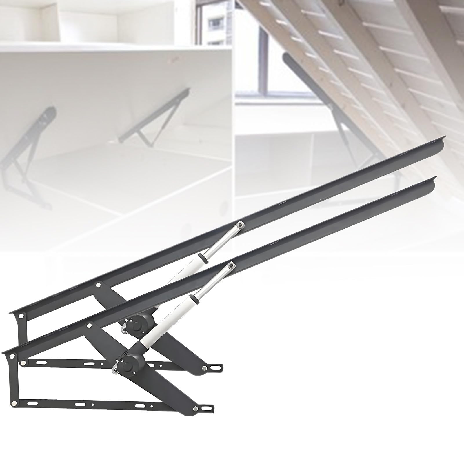 DFGHNBVC Heavy-Duty Electric Lift Mechanism For Beds - Remote Control, Foldable Lifting Arms, Steel Construction, Supports Up To 600Kg, Ideal For Bed Frames And Box Springs,Noir-80Cm