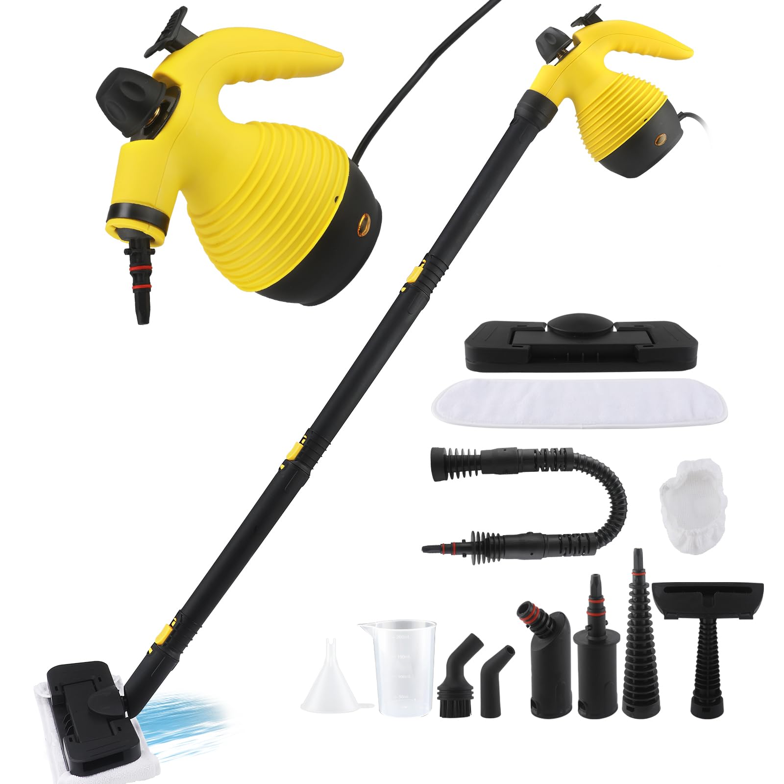15-in-1 Multipurpose Steam Cleaner 1050W Handheld Steamer Steam Mop with 16-Piece Kit 350ML Tank 30s Fast Heat-Up for