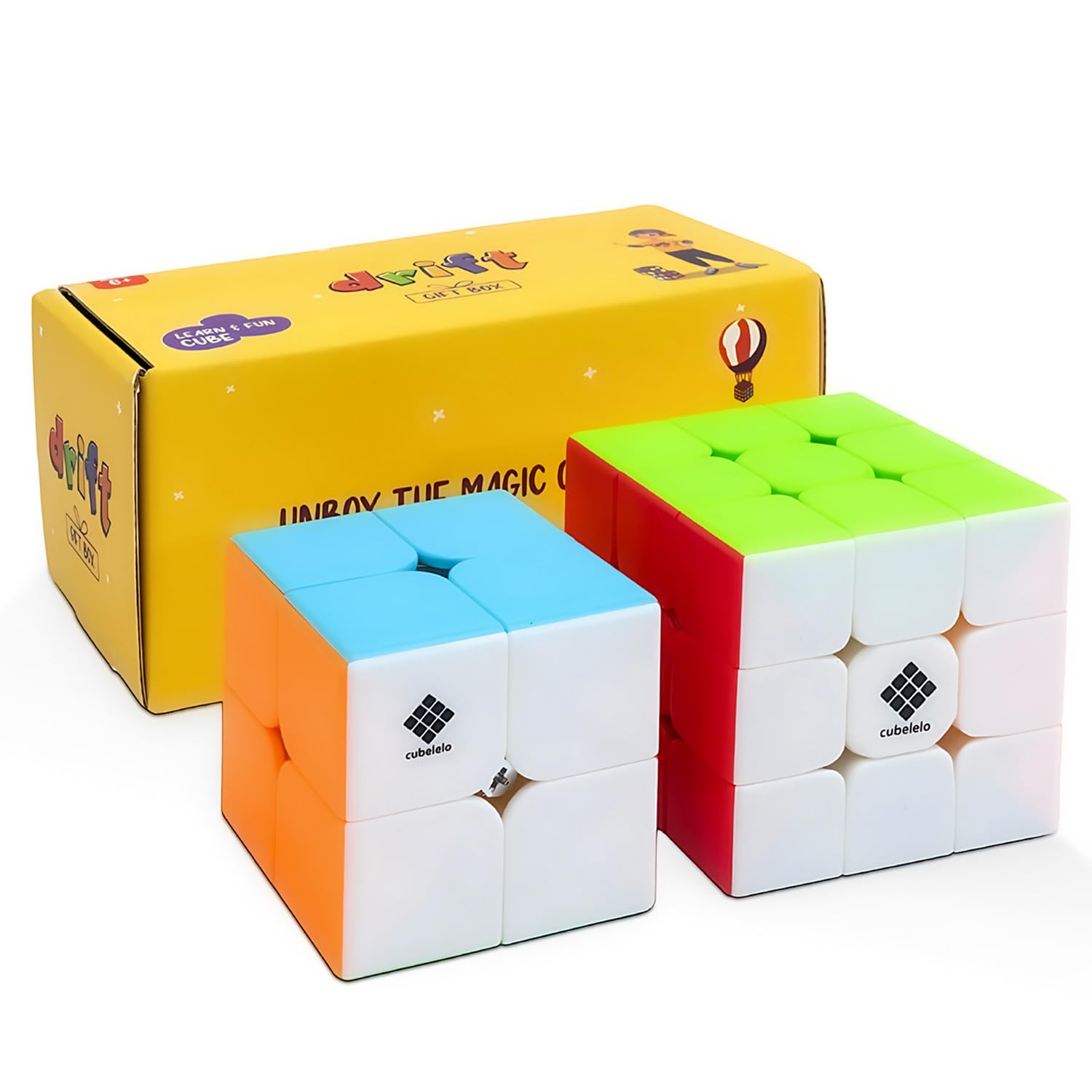 Cubelelo Drift 2x2 & 3x3 Cube Gift Box Combo | 2-in-1 Puzzle Toy Game Set for Children Kids & Adults Ages 4 5 6 & Above | Double The Challenge, Twice The Fun | Ultimate Value Saver Combo