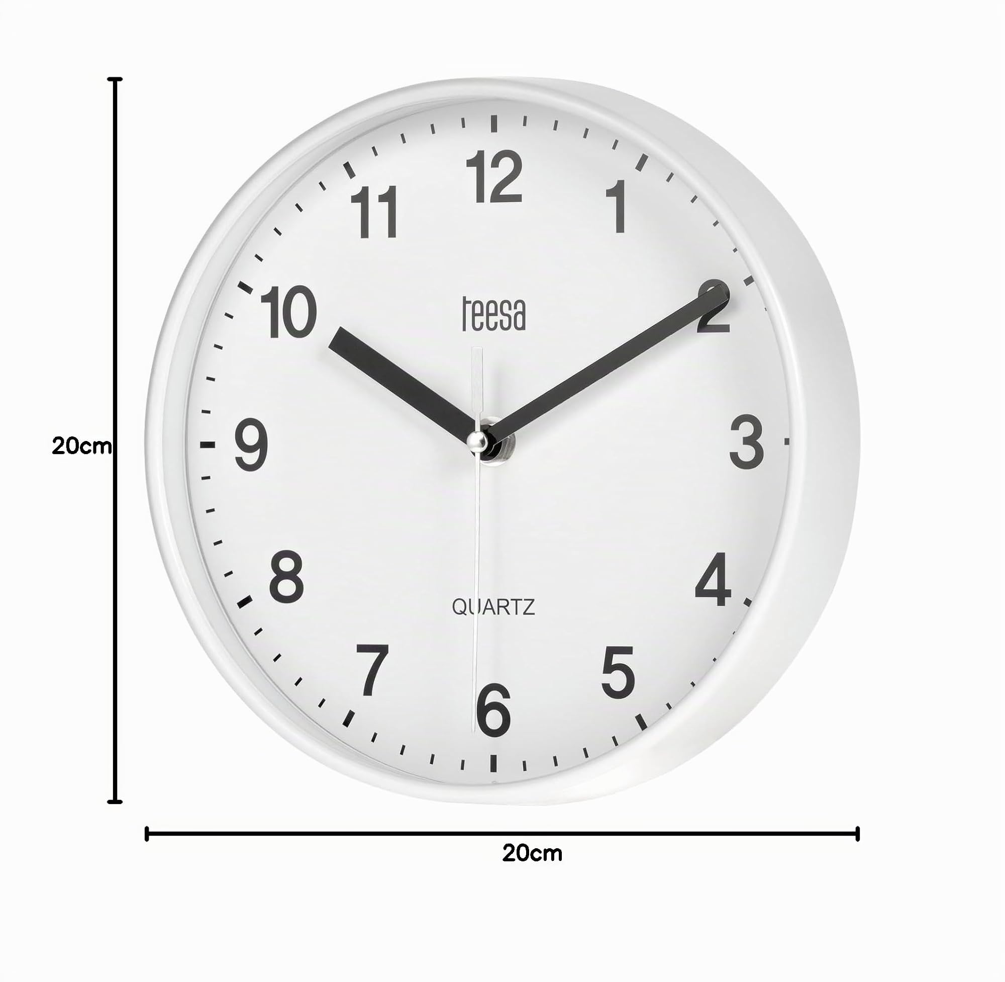 Teesa Horloge Murale Analogique 20 cm TSA0038 Blanc