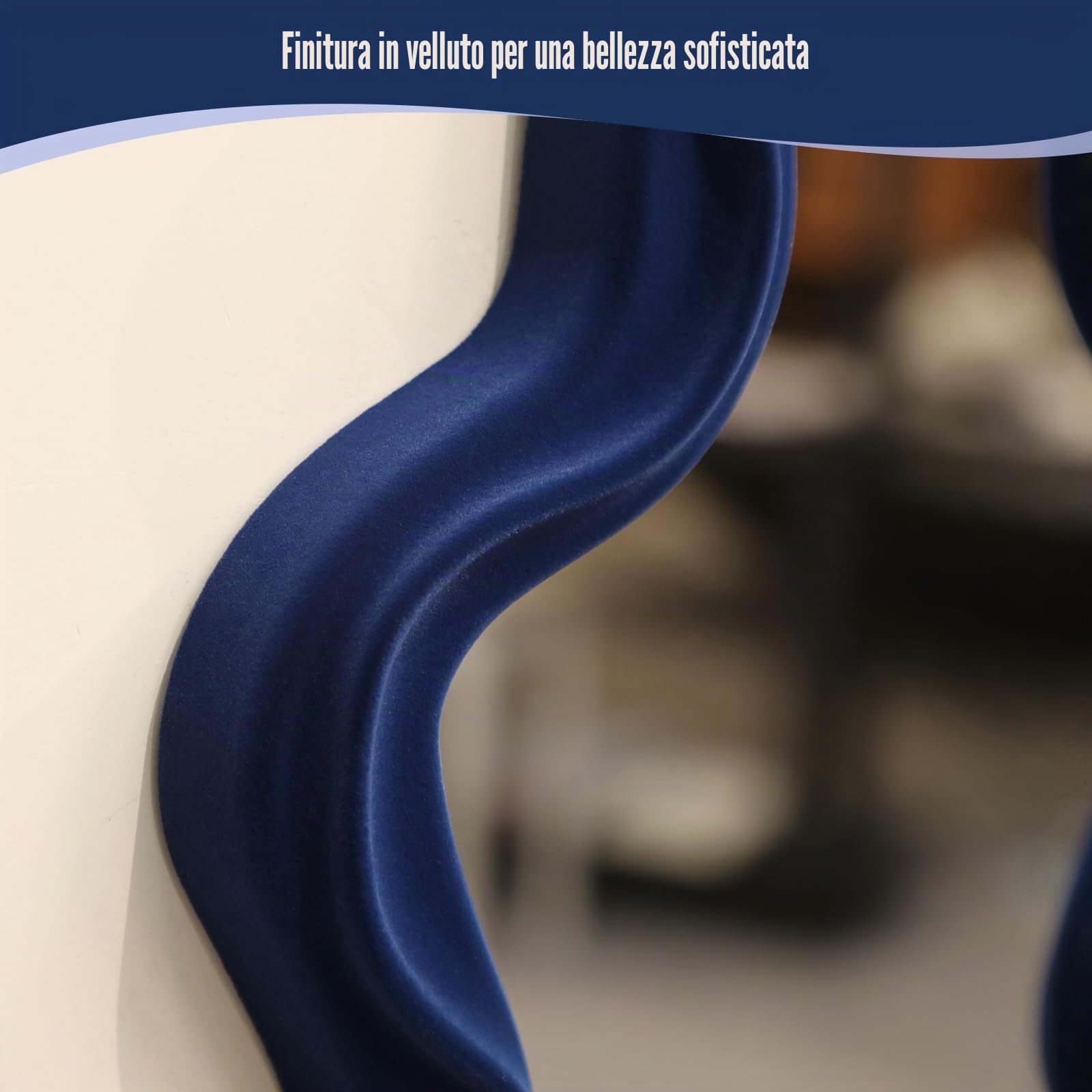 Specchio irregolare da parete, decorazione per soggiorno, specchio decorativo ondulato stravagante con tocco floccato, moderno specchio asimmetrico per corridoio, ingresso, scale, bagno, camera