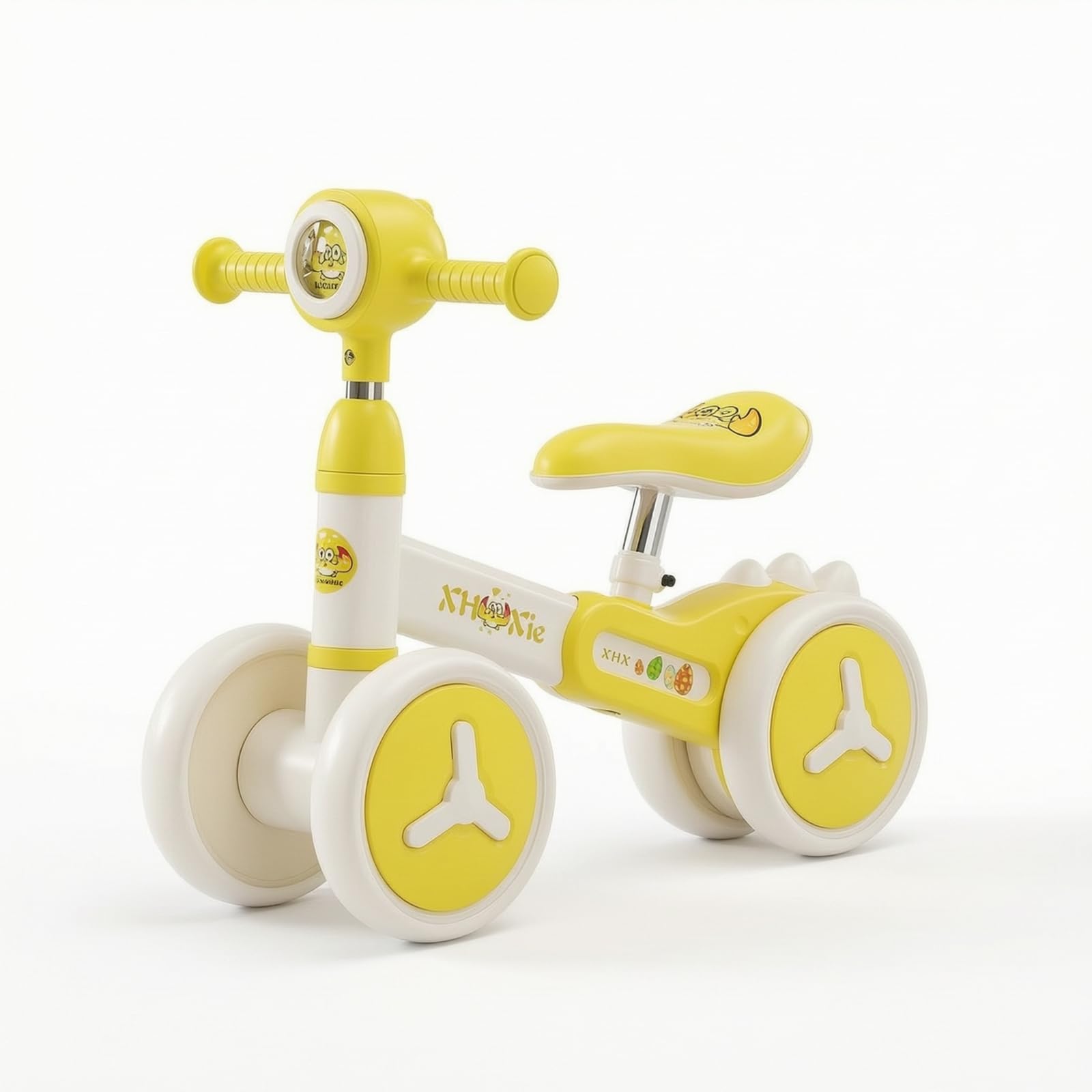 Bicicletta Senza Pedali per Bambini Bici Equilibrio Monopattino Materiali Durevoli in Acciaio al Carbonio Sedile E, 【恐龙款】黄色音乐灯光PU座, Modello Dinosauro, Giallo, Con Musica E Luci, Sedile In PU