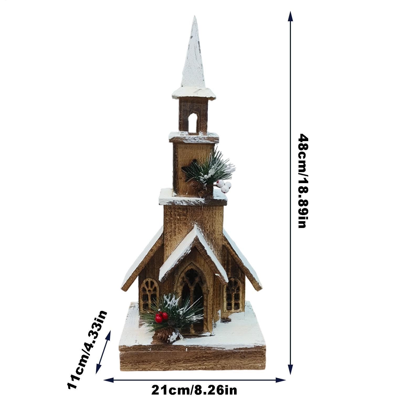 Casa del villaggio di Natale in legno con luce,Casa natalizia in legno ta | Case del villaggio di Natale con luce a LED per soggiorno, tavolo, negozio, camera da
