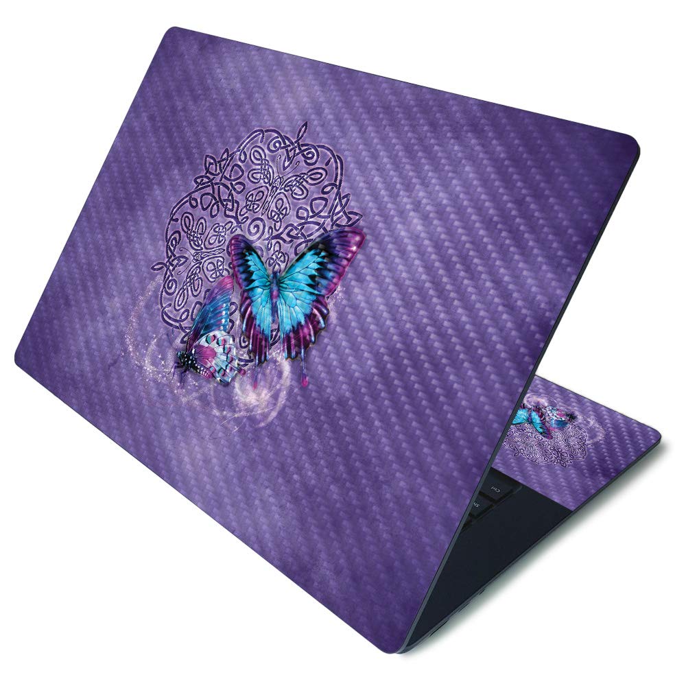 MightySkins Carbon Fiber Skin for Microsoft Surface Laptop 3 15" - Celtic Butterflies | Protective, Durable Textured Carbon Fiber Finish | Easy to Apply, Remove, and Change Styles | Made in The USA