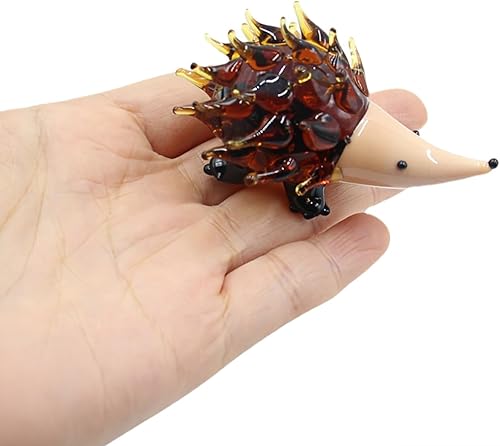 Miniatura 3 de Figuras de cristal para parejas de erizo, 2 figuras en miniatura de animales de vidrio hechas a mano de 2¾ pulgadas, decoración creativa