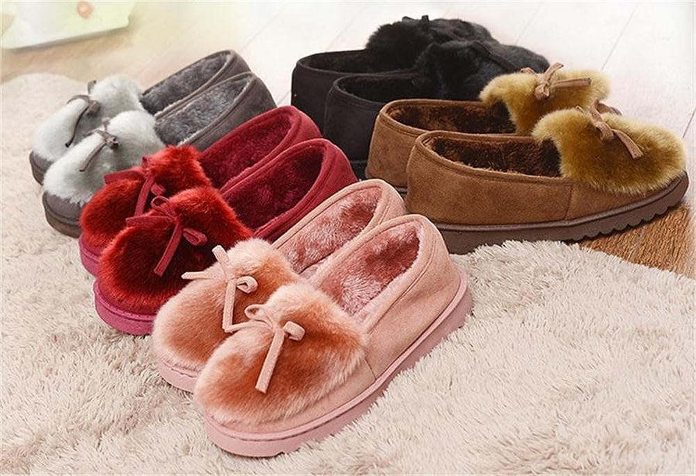 Pantofole da Donna Inverno All'aperto Caldo Peluche Morbido Impermeabile Ecopelliccia per la casa con Pantofole Mocassini