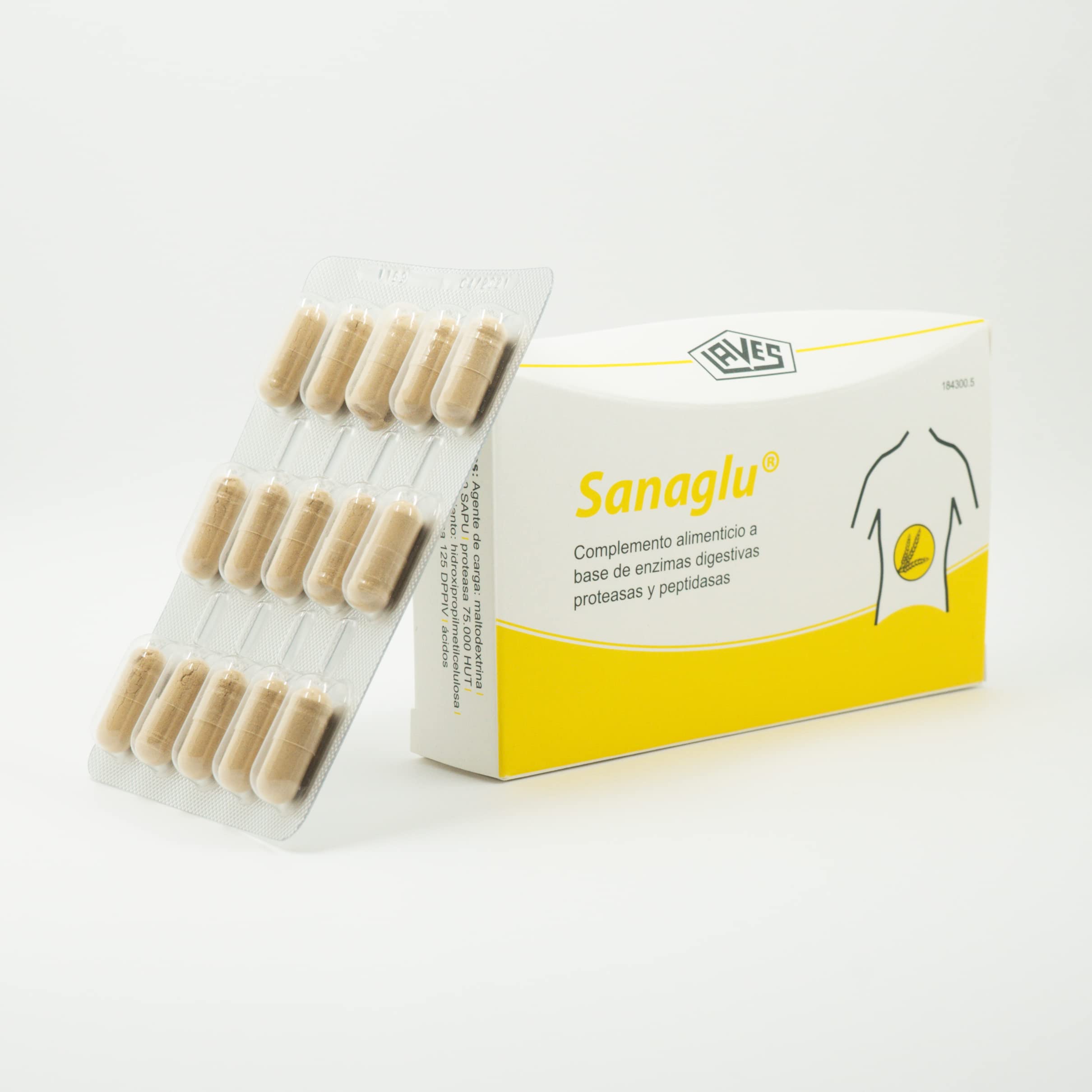 Sanaglu® Sensibilidad al Gluten, 30 Cápsulas.